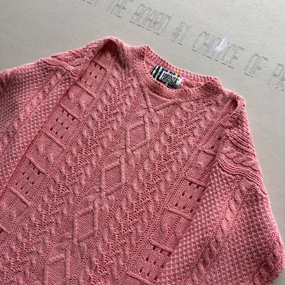 Vintage 90s Forenza Pink Cable Knit Sweater